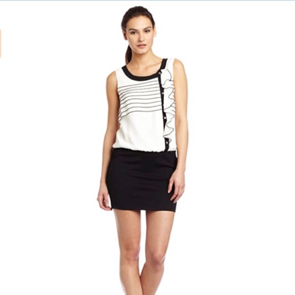 Ted Baker Cream & Black Mini Dress.